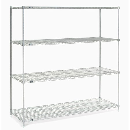 Nexel Wire Shelving, Poly-Z-Brite, 54W X 18D X 86H 18548Z